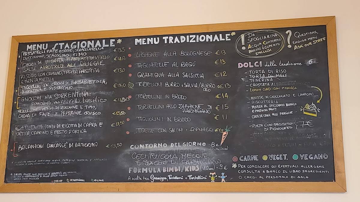 Menu di Sfoglia Rina 