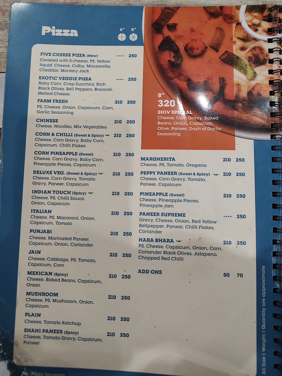 Shiv Ice Cream and Fast Food menu