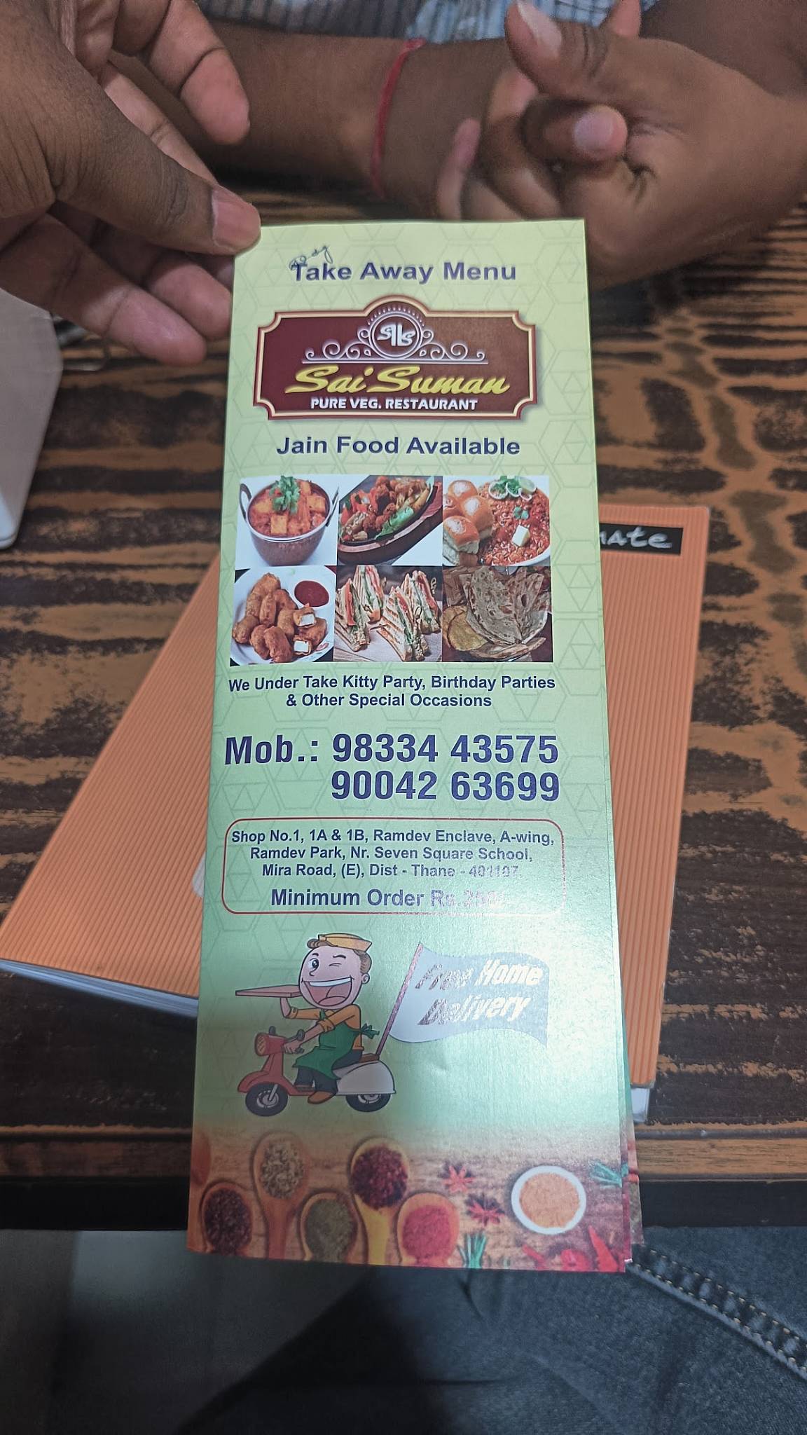 Shree Sai Suman Hotel Pure Veg menu