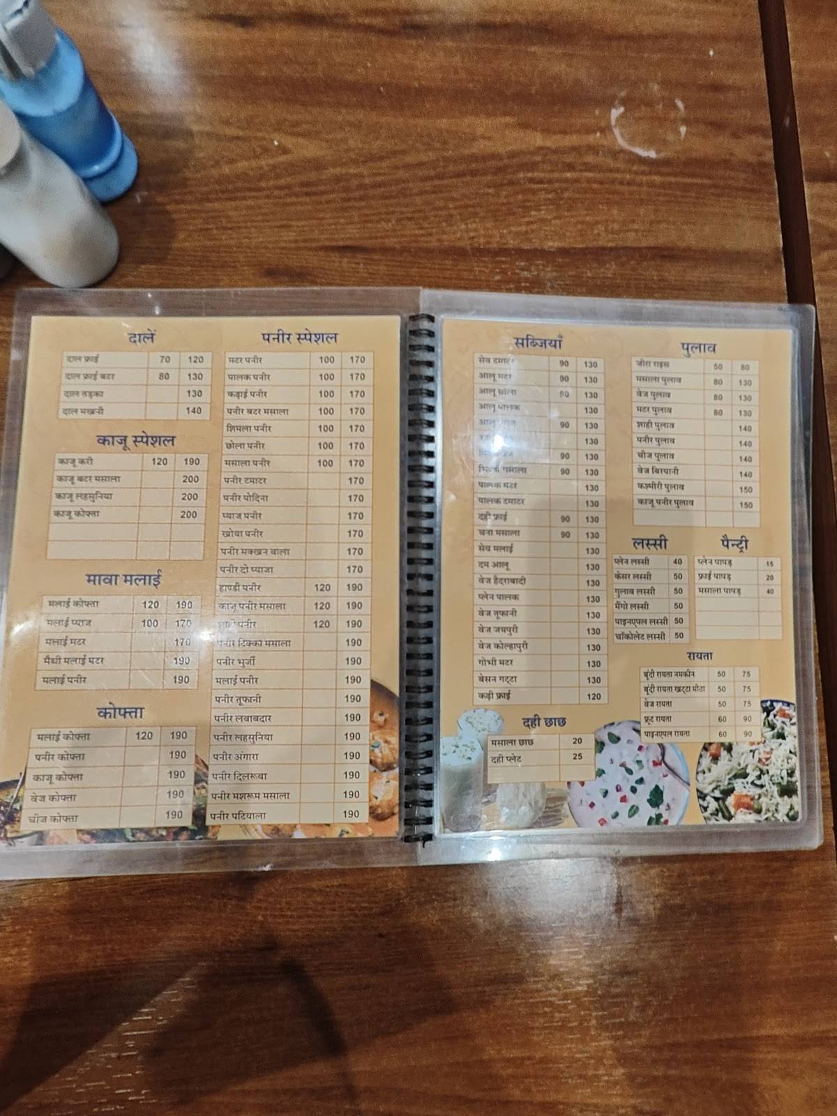 Shri Sanwariya restaurant menu