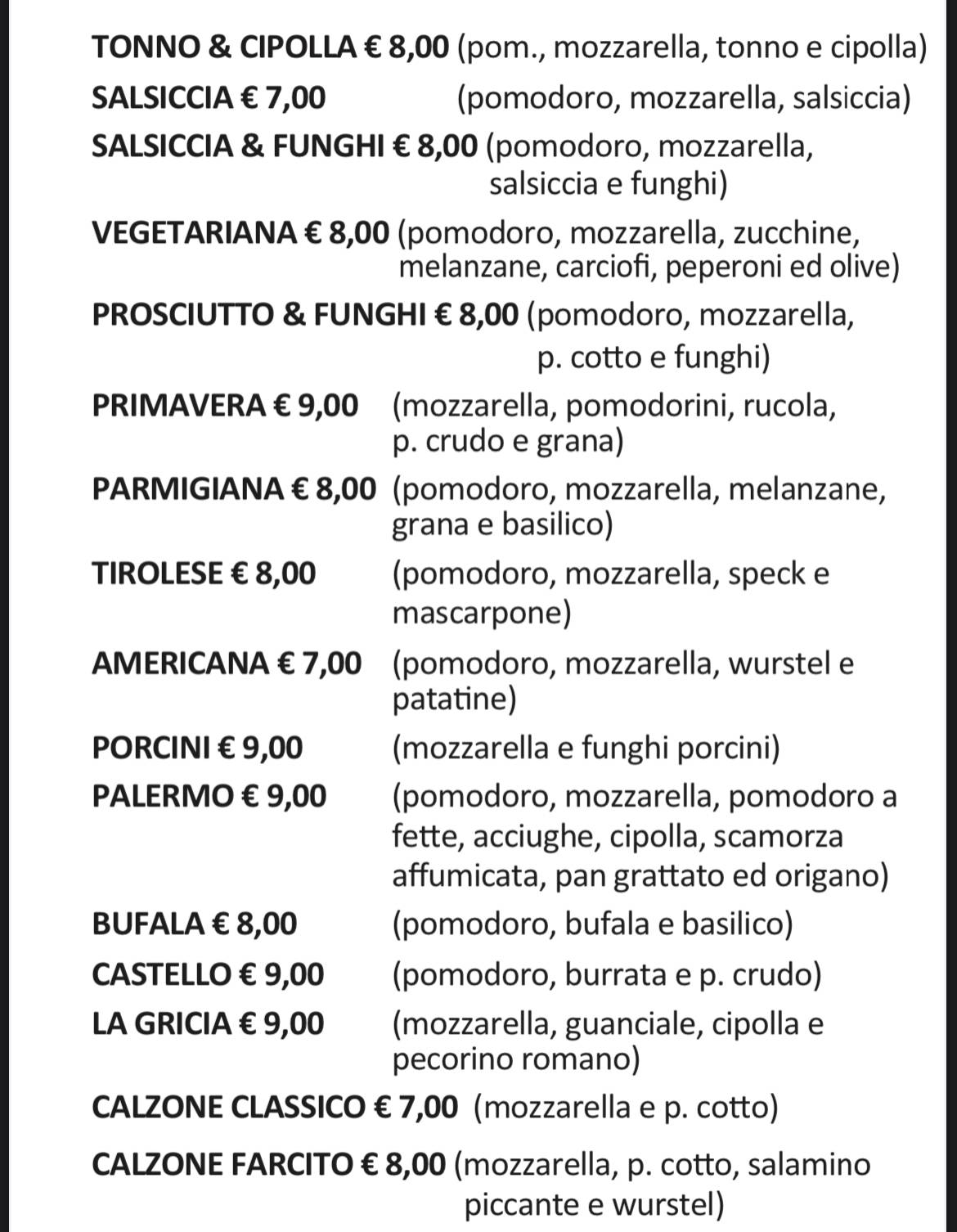 Menu di Ristorante Il Castello Di Signa 