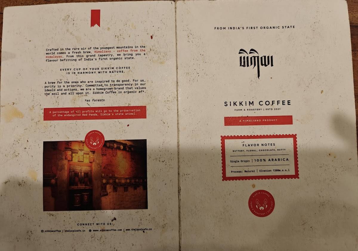 Sikkim Coffee menu