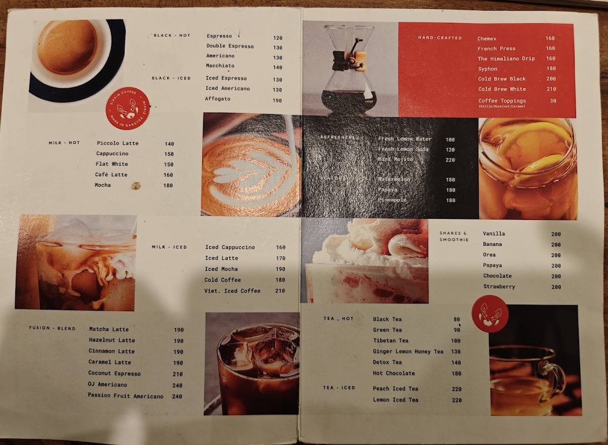 Sikkim Coffee menu
