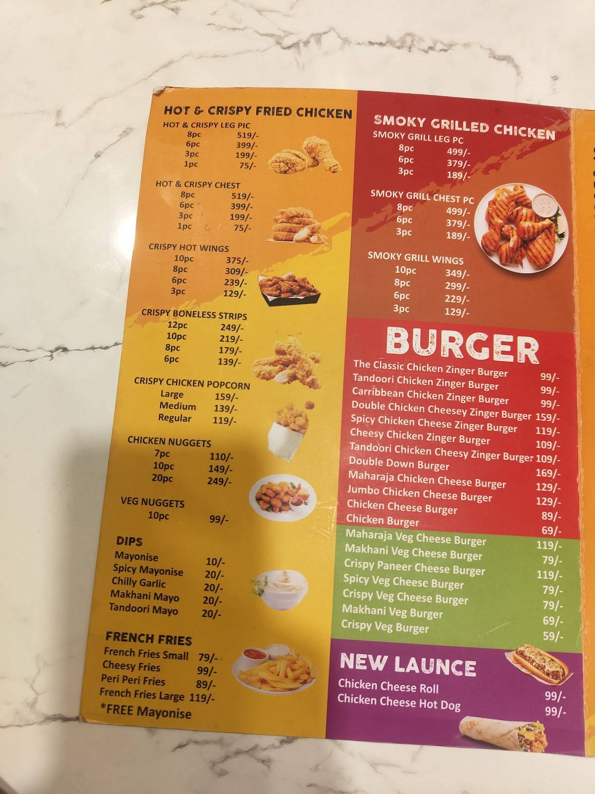 THE FRIES FACTORY menu