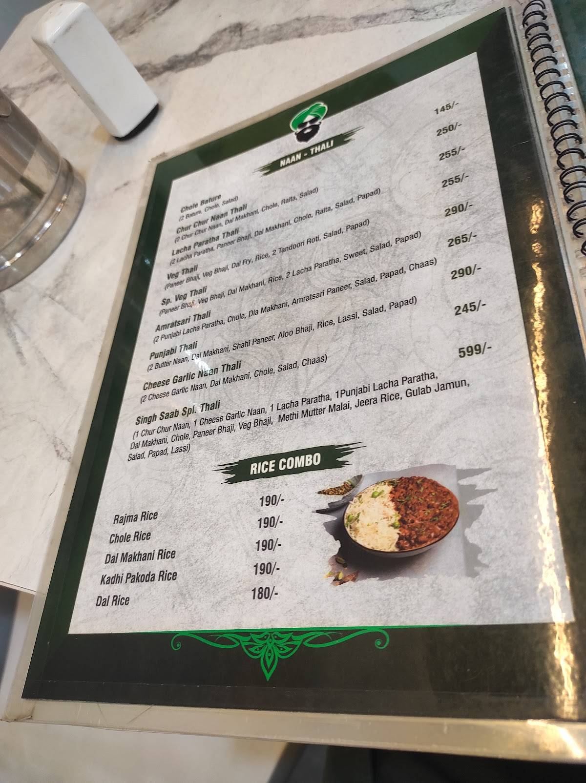 Singh Saab The Paratha House menu