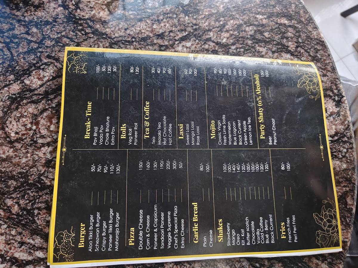 Chaat Puchka menu