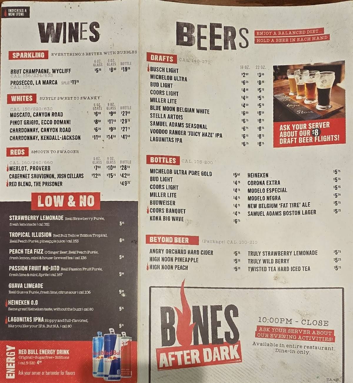 Menu at Smokey Bones Melbourne BBQ, Melbourne