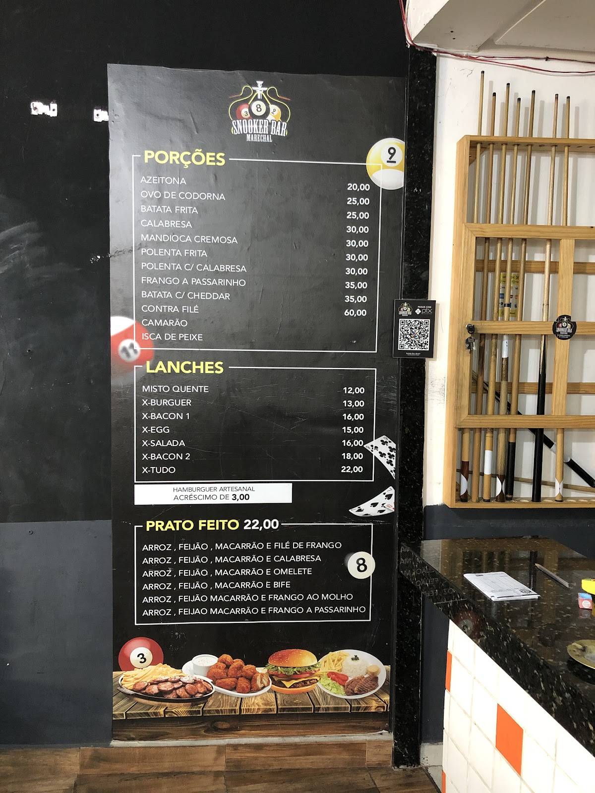 Snooker Bar Marechal cardápio