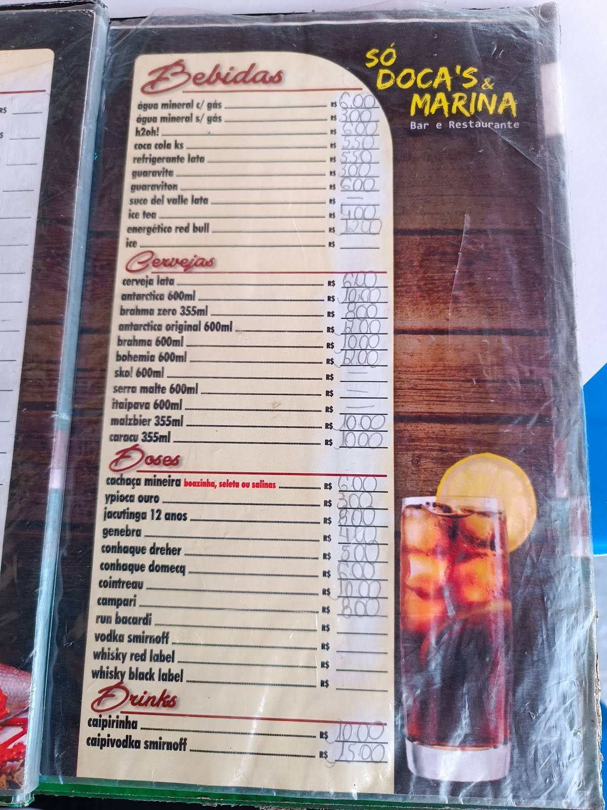Só Docas Bar e Restaurante cardápio
