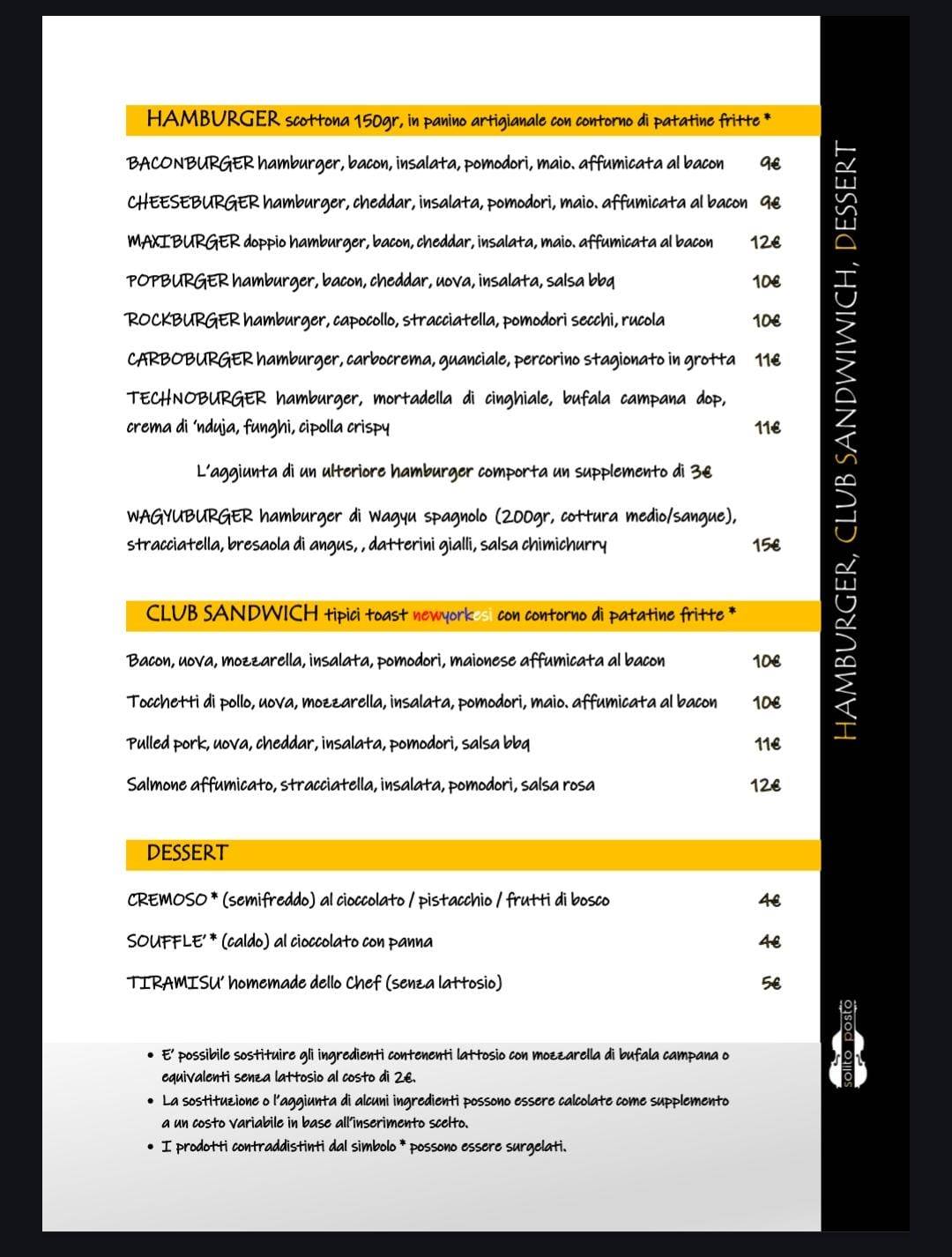 Menu di Solito Posto 