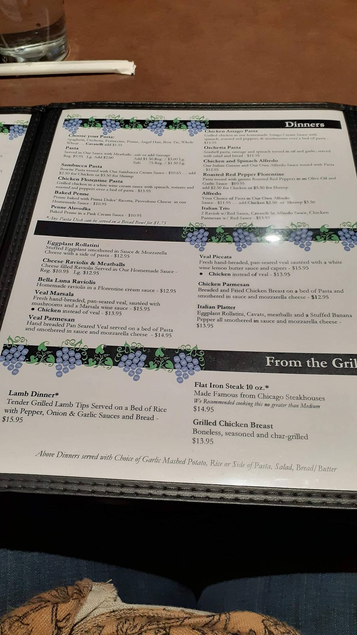 Menu at Soni's Italian Restaurant, New Castle, Wilmington Rd