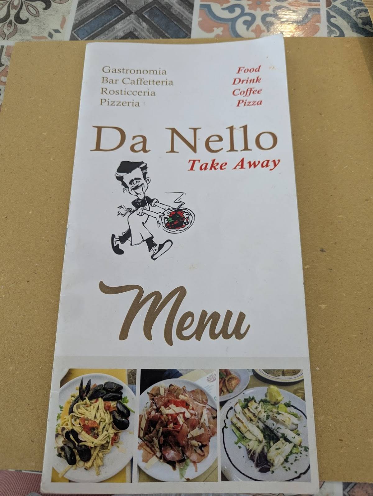 Menu di Da Nello take away trattoria pizzeria 