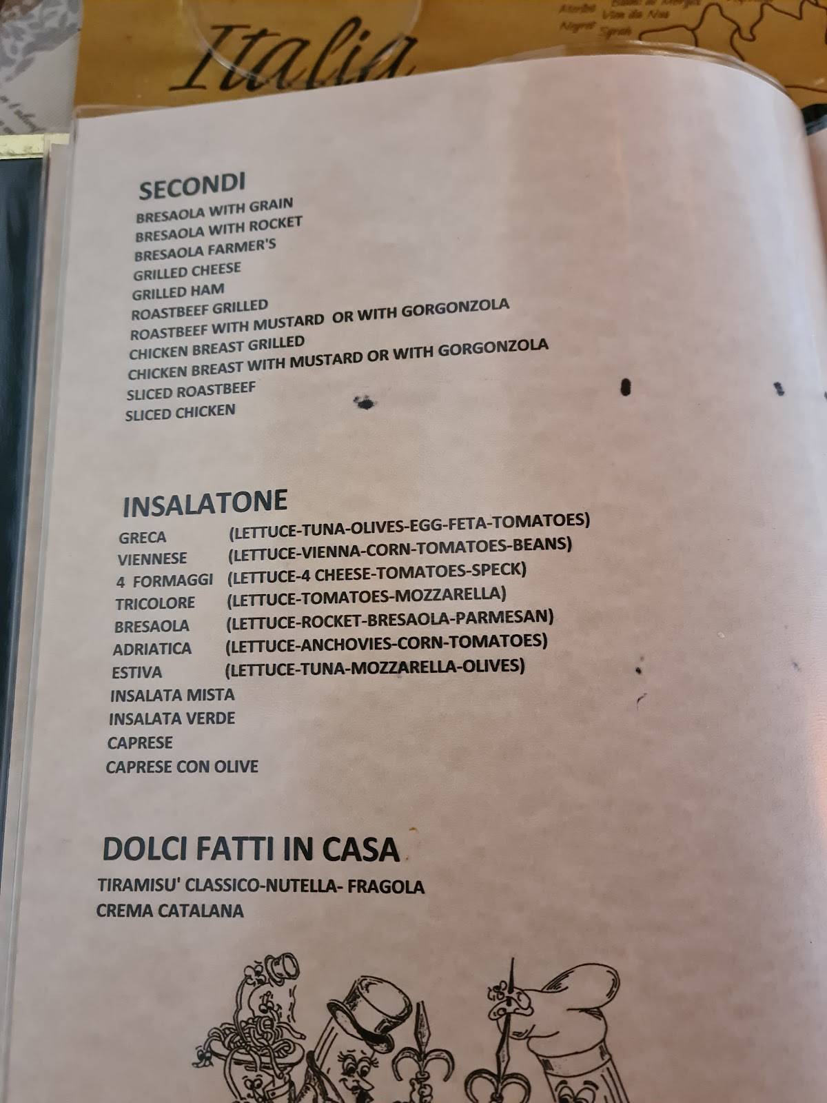 Menu di Ristorante Spaghetti House Trieste 