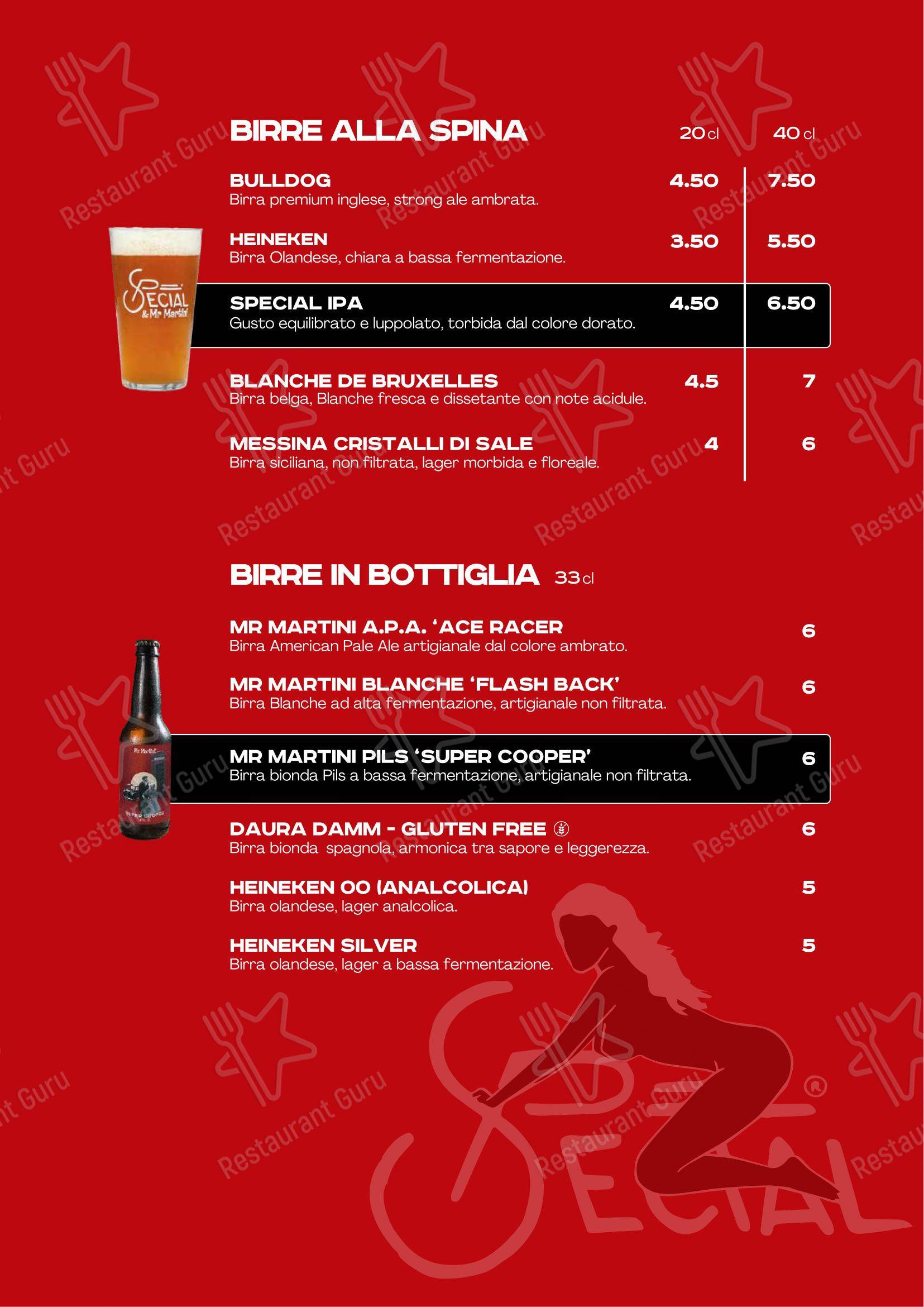 Special & Mr Martini in Verona - Menu