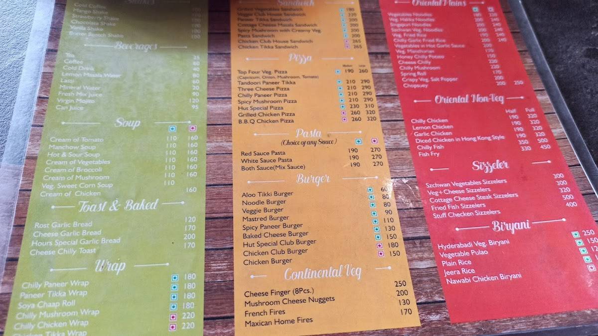 Spicy Hut menu