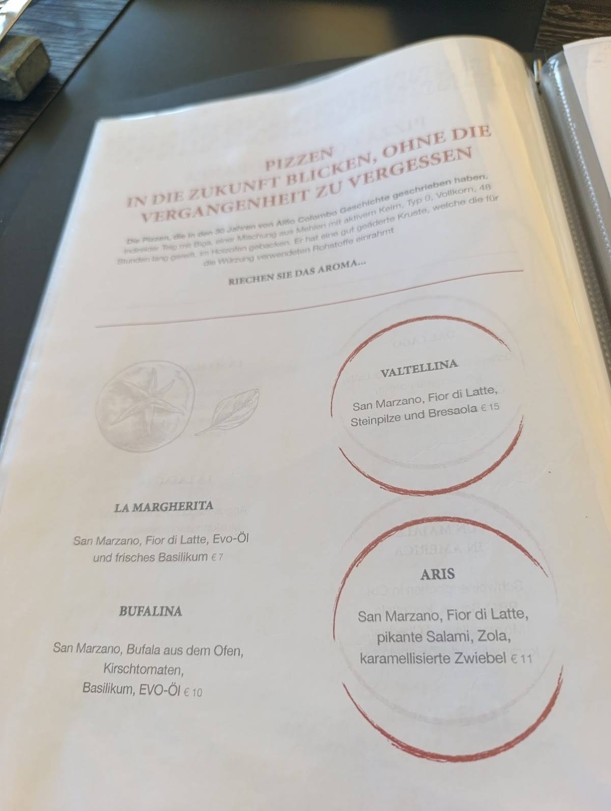 Menu di Spluga Pizzeria Contemporanea 