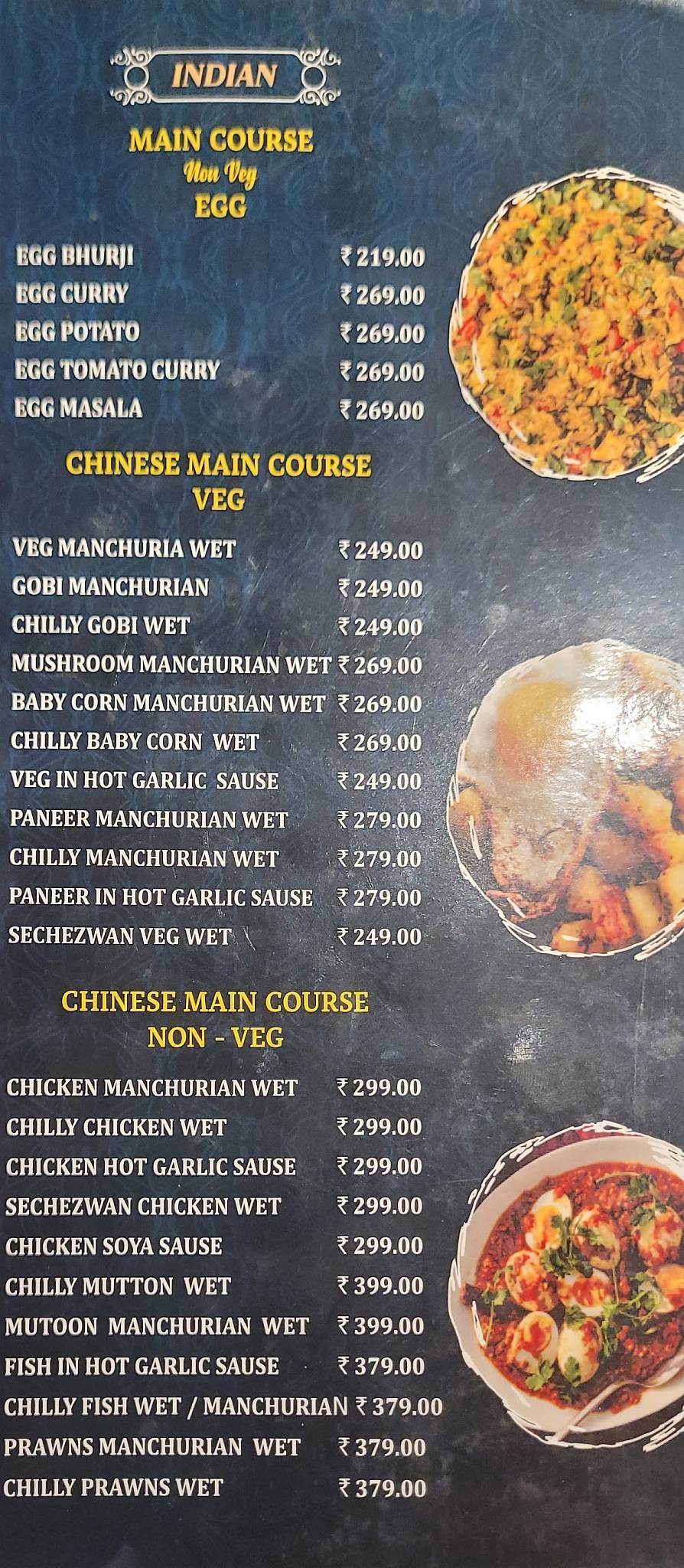Sri Sampoorna Hotel menu