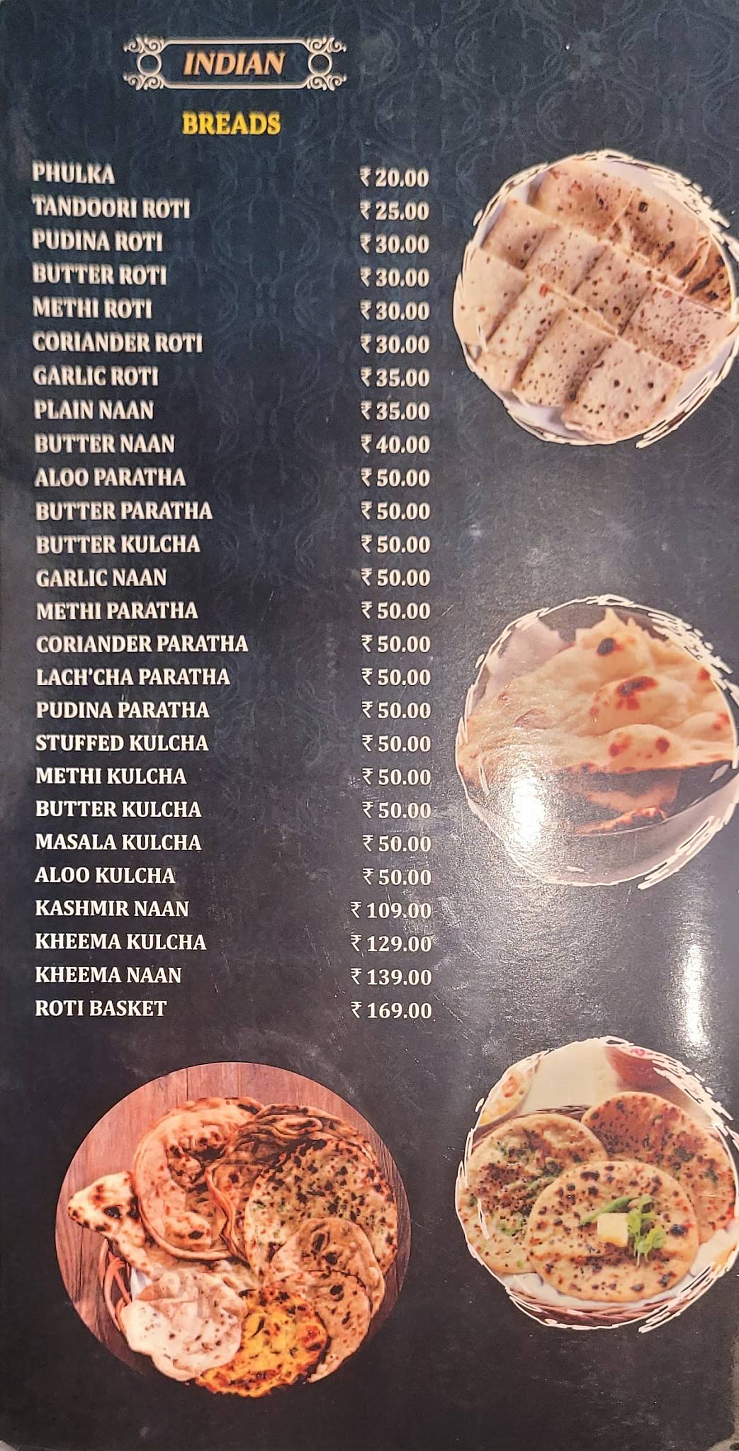 Sri Sampoorna Hotel menu