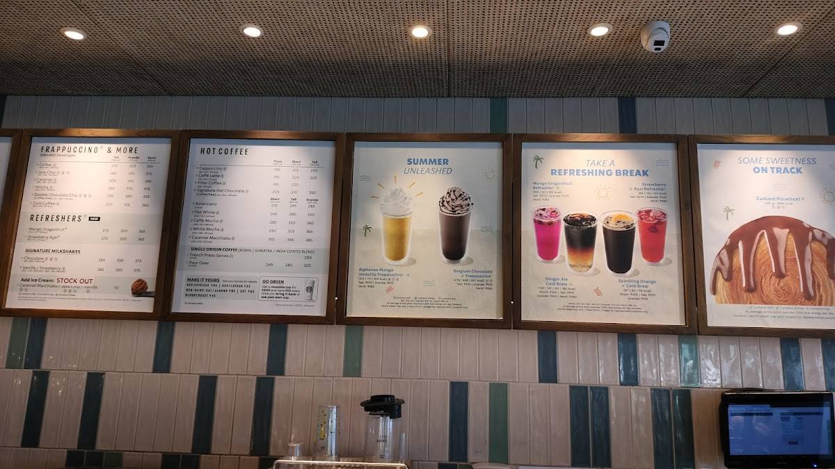 Starbucks menu