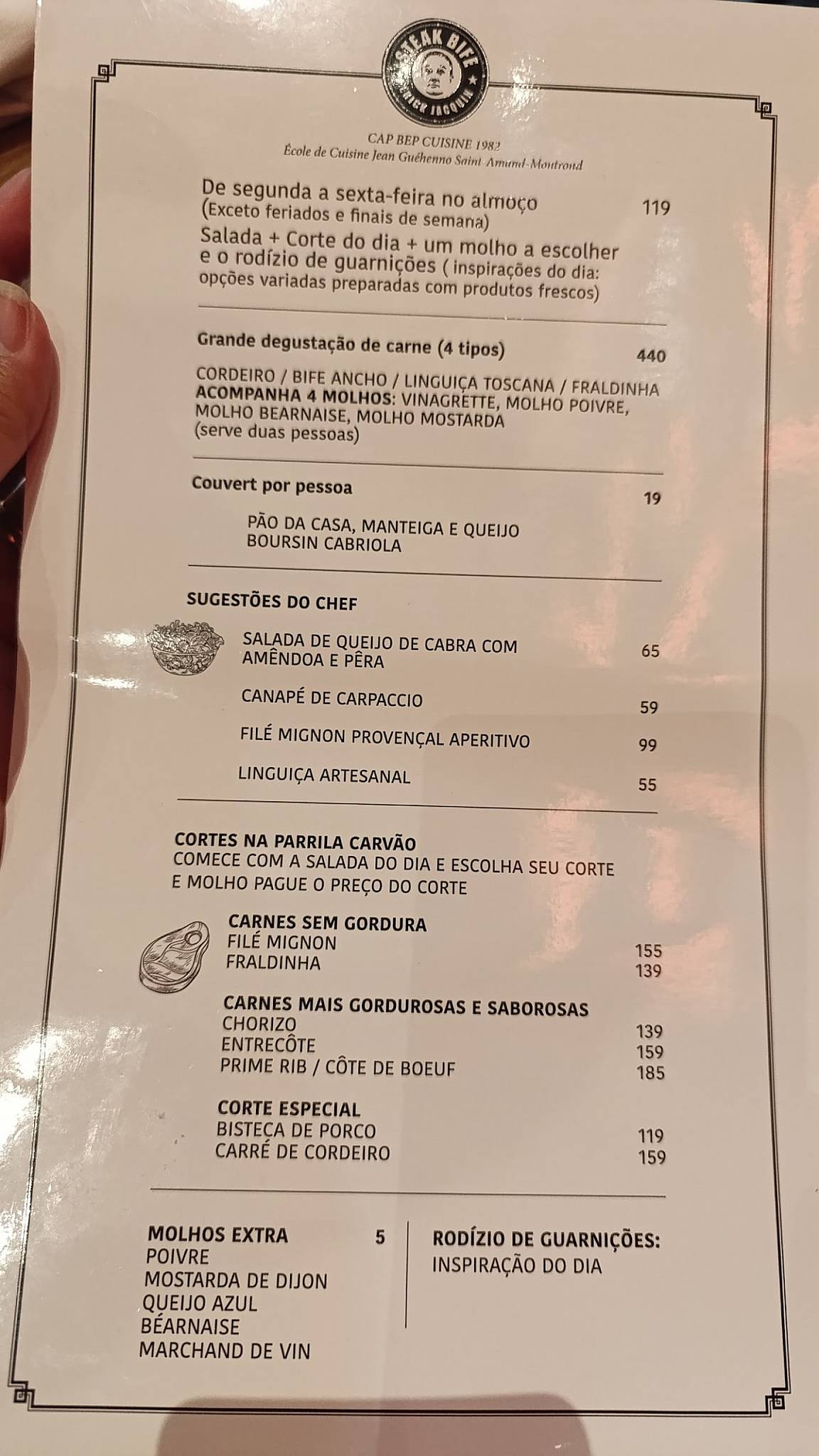 Steak Bife - Chef Erick Jacquin (Rebouças) cardápio