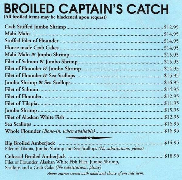 Menu at AmberJack Seafood & Steaks Restaurant, Gastonia