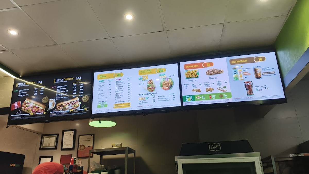 Subway Metropolis Mall menu