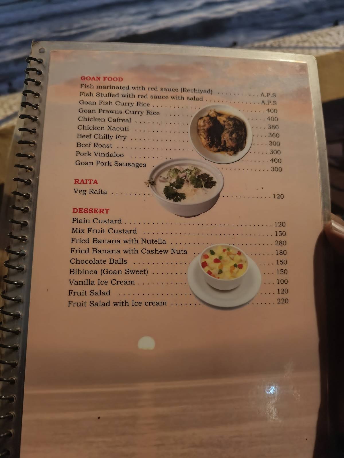 Sunset Restaurant and Hotel menu