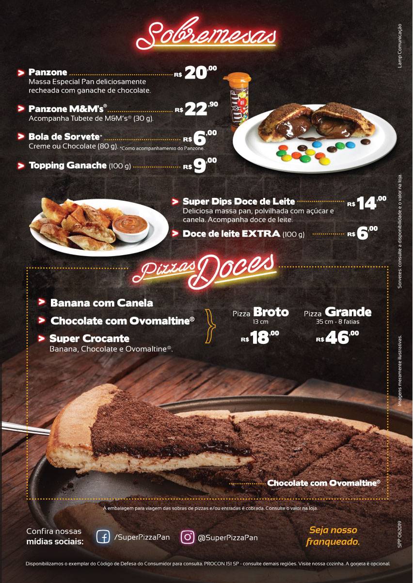 Super Pizza Pan - Santo André cardápio