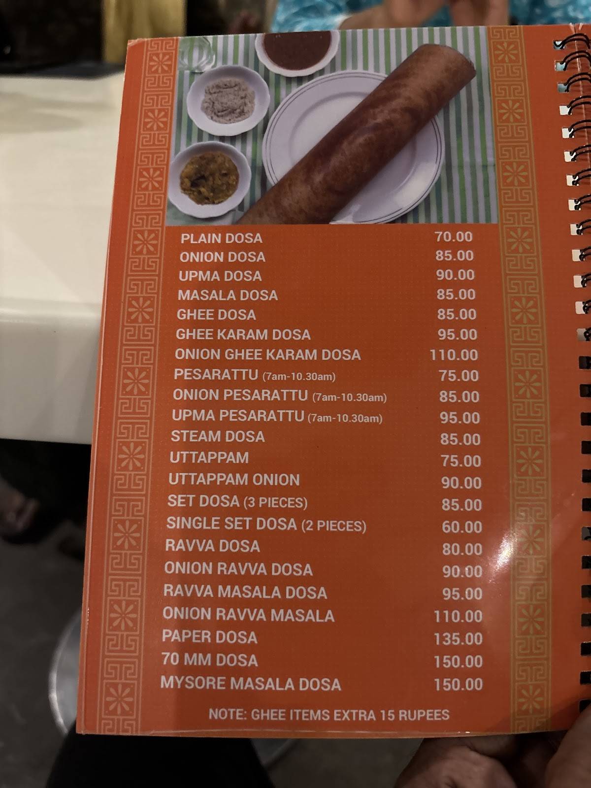Surabhi Grand menu