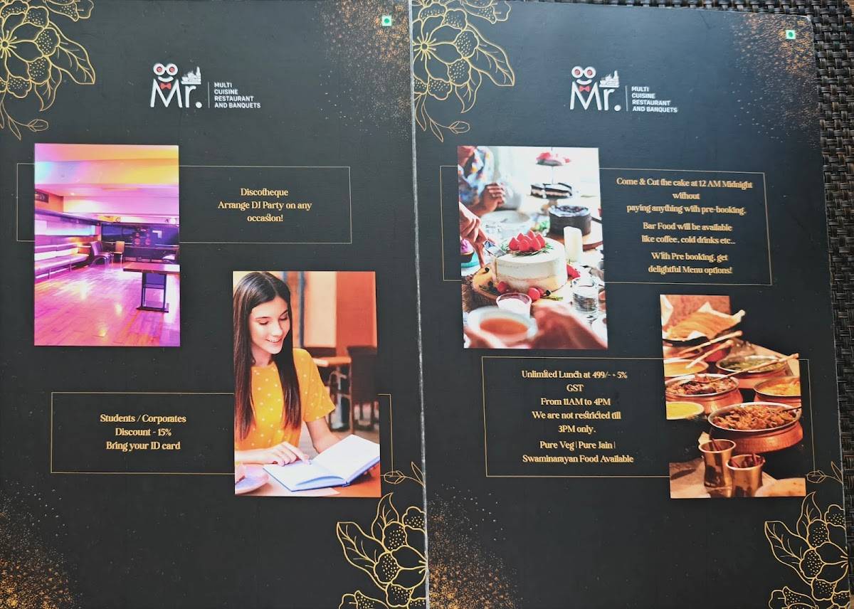 Mr. Multicuisine Restaurant and Banquets menu