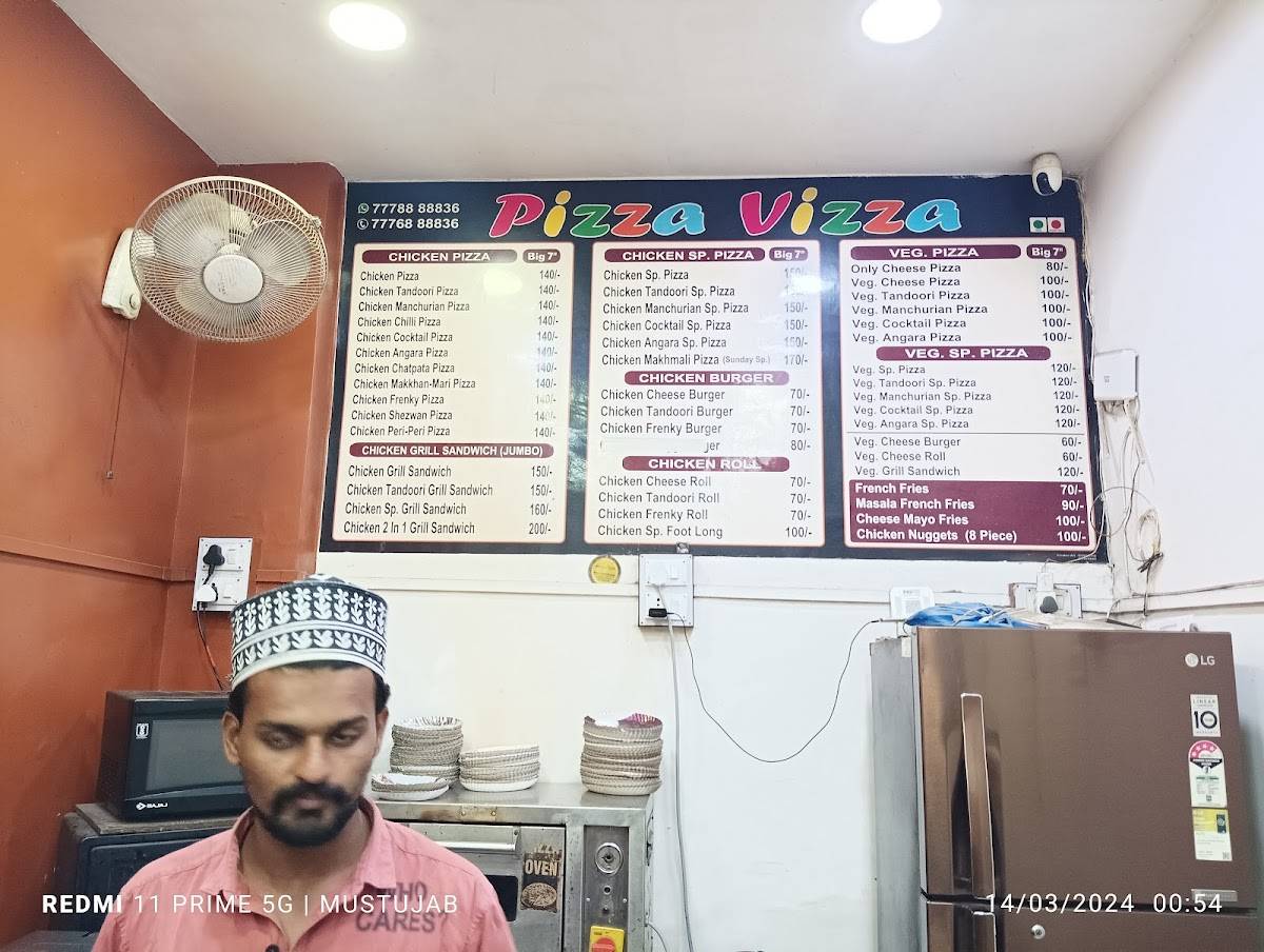 Pizza Vizza menu