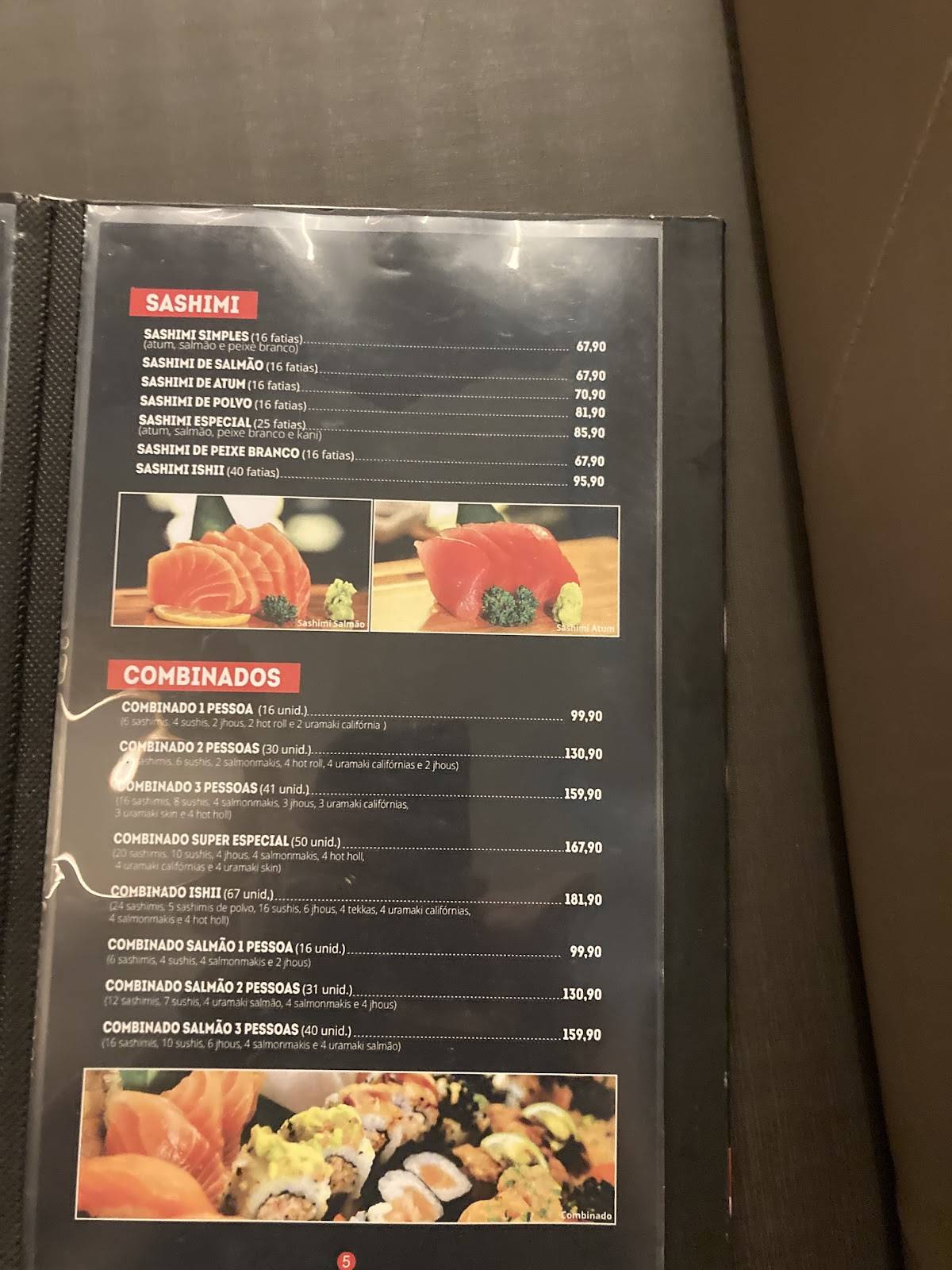 Sushi Ishii cardápio