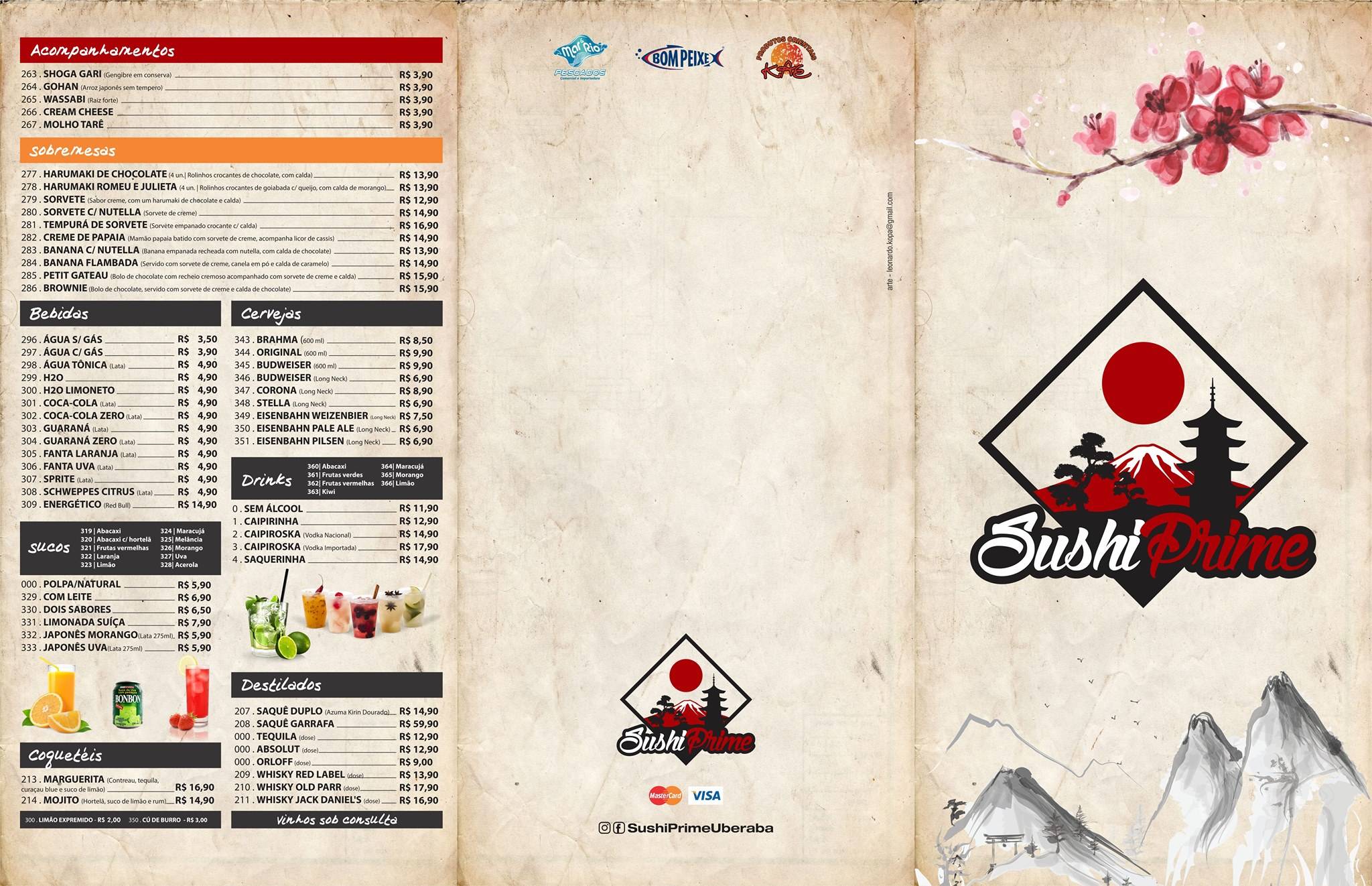 Sushi Prime cardápio