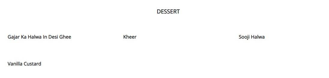 Sweety's Kitchen menu