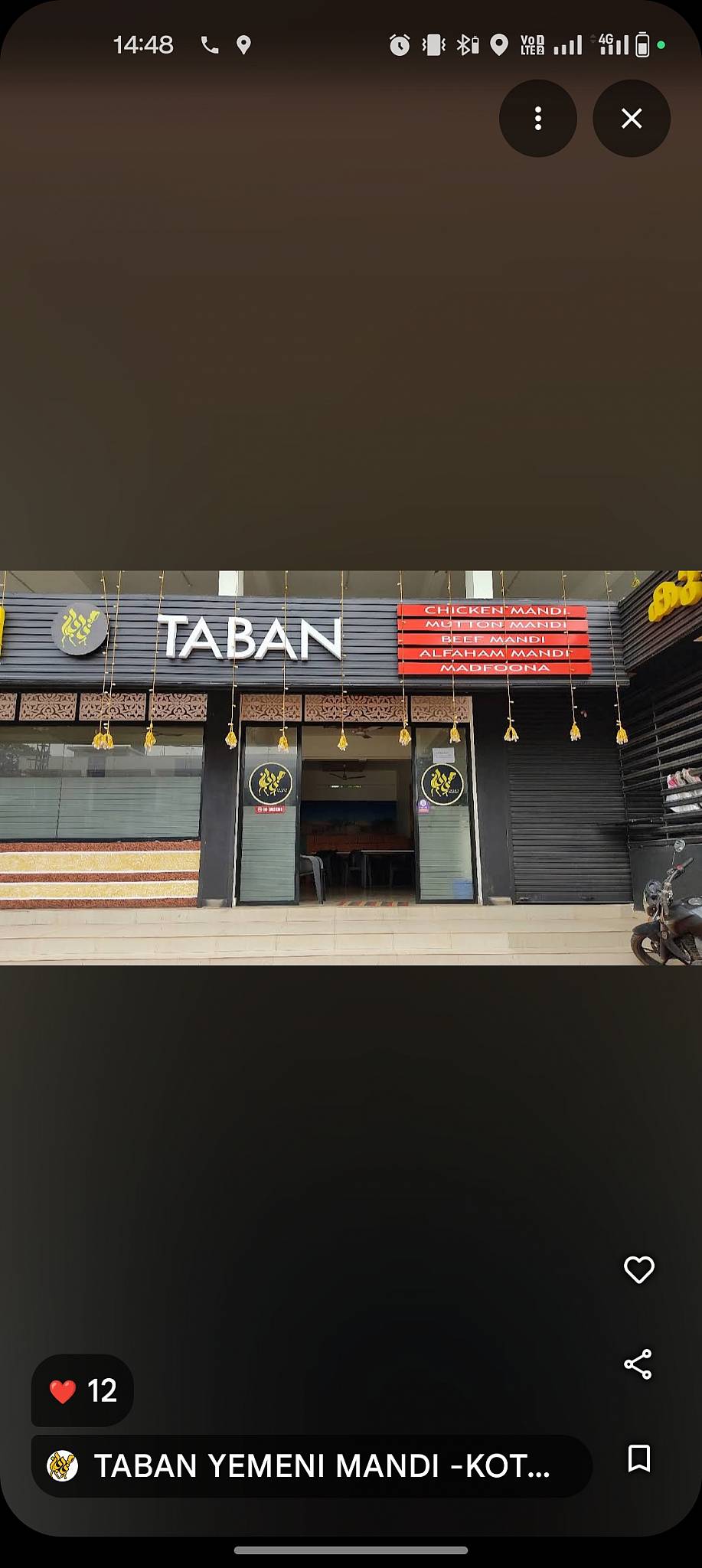 TABAN YEMENI MANDI -KOTTARAKKARA menu