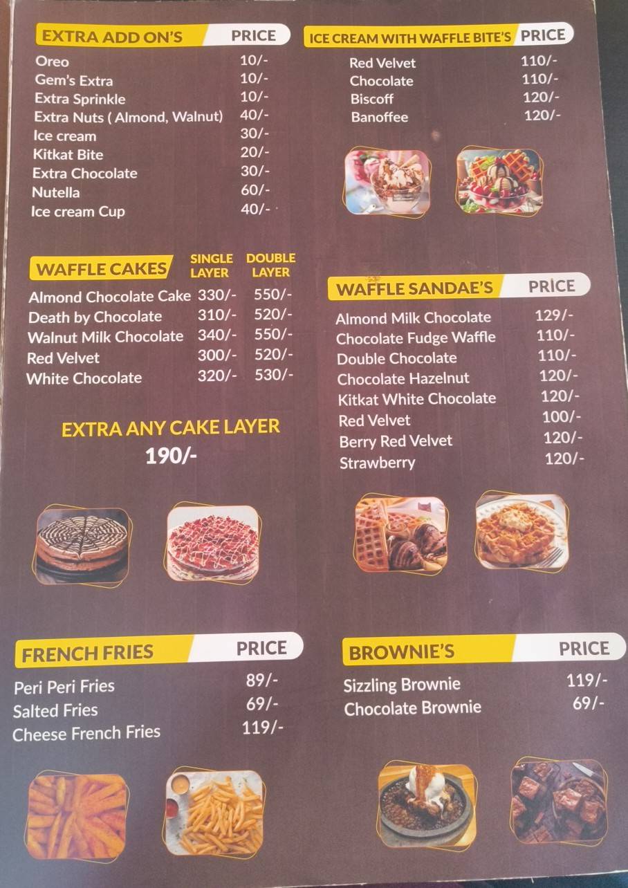 THE HUNGRY WAFFLE TKR menu