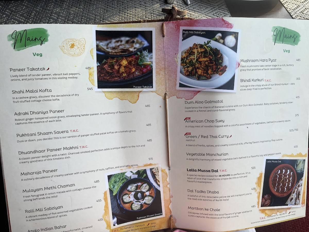 THE NAMAK CO. (Prev. The Yellow Chilli) menu
