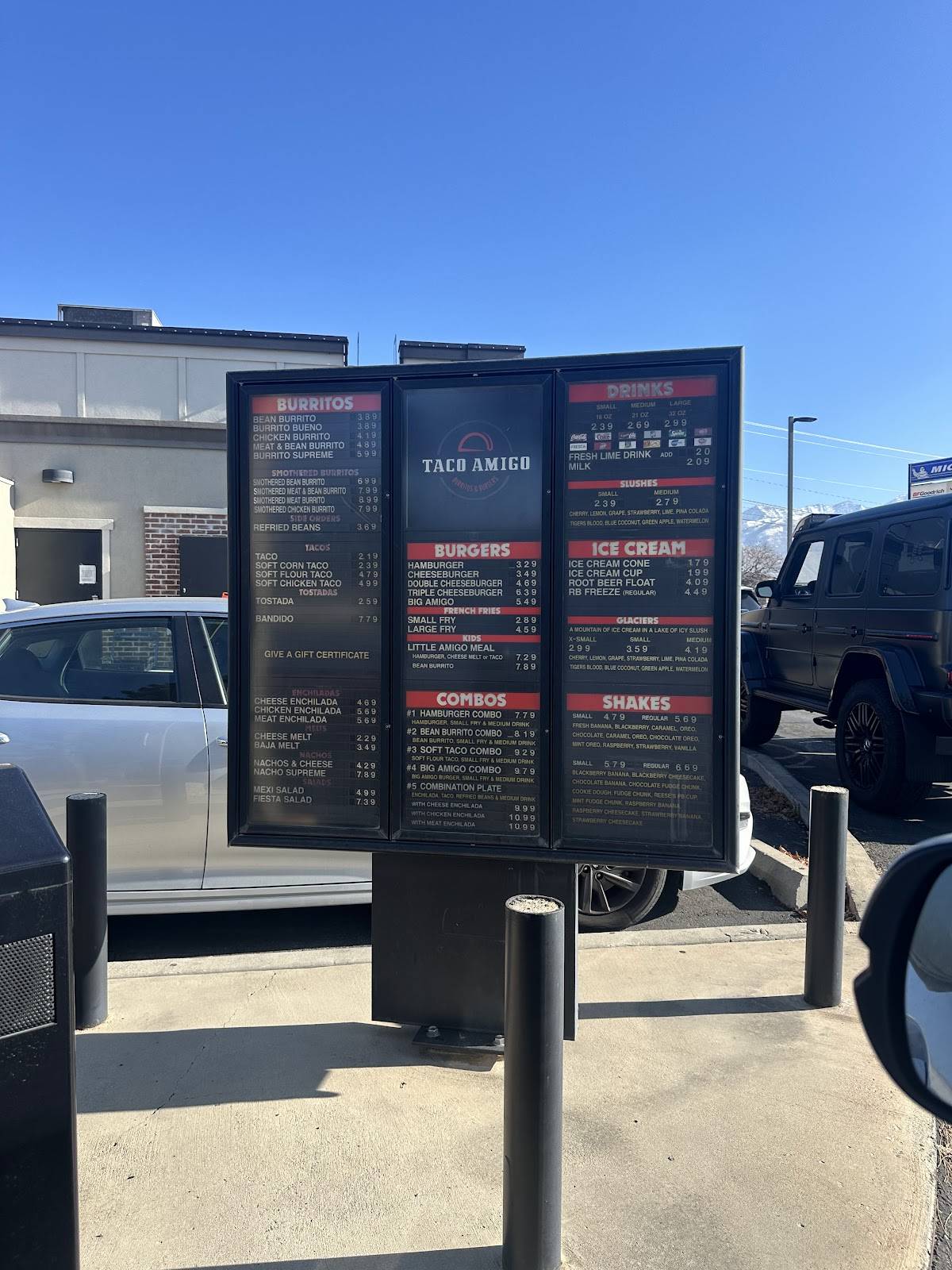 Menu at Taco Amigo fast food, Orem