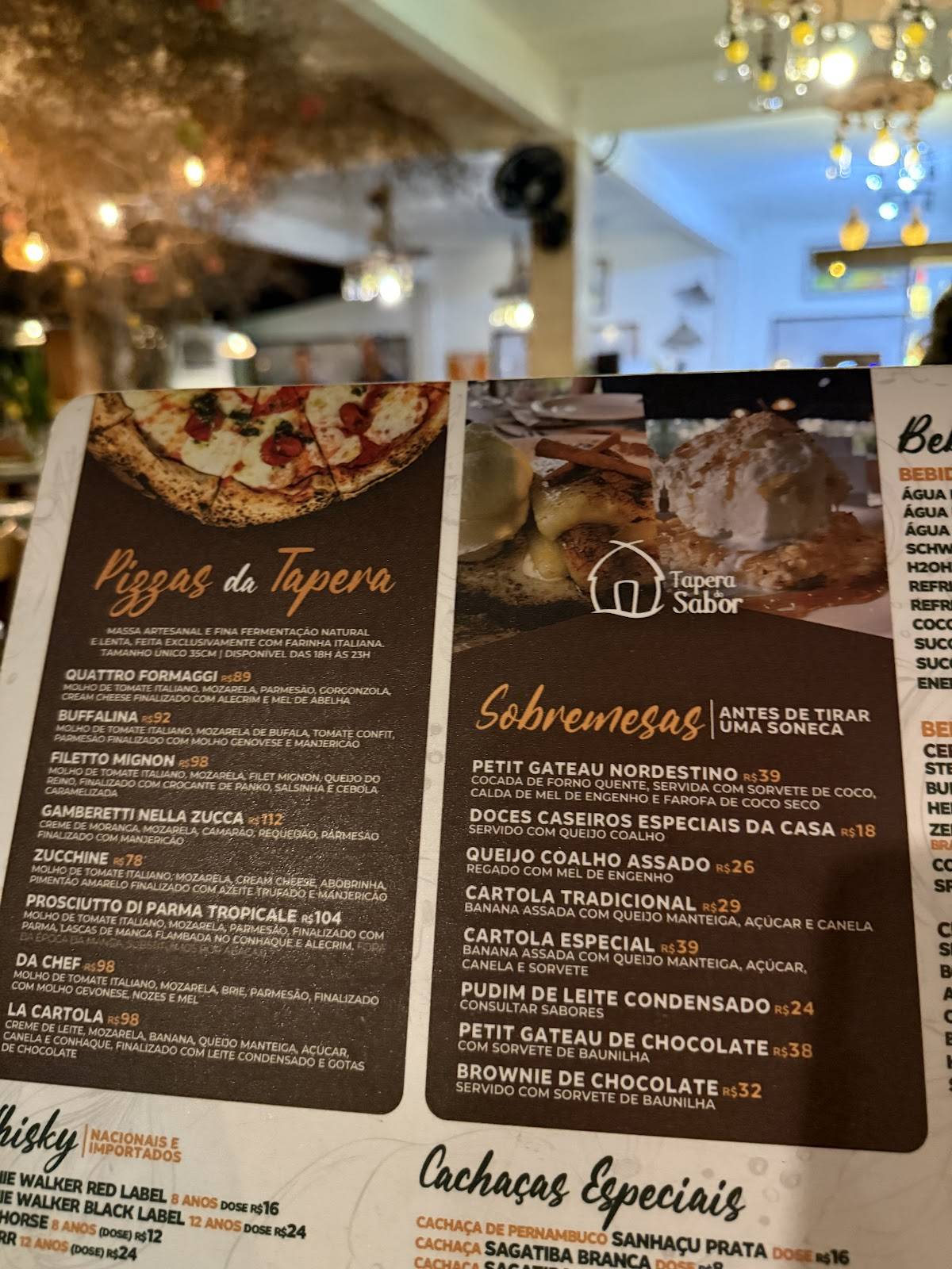 Restaurante Tapera do Sabor cardápio
