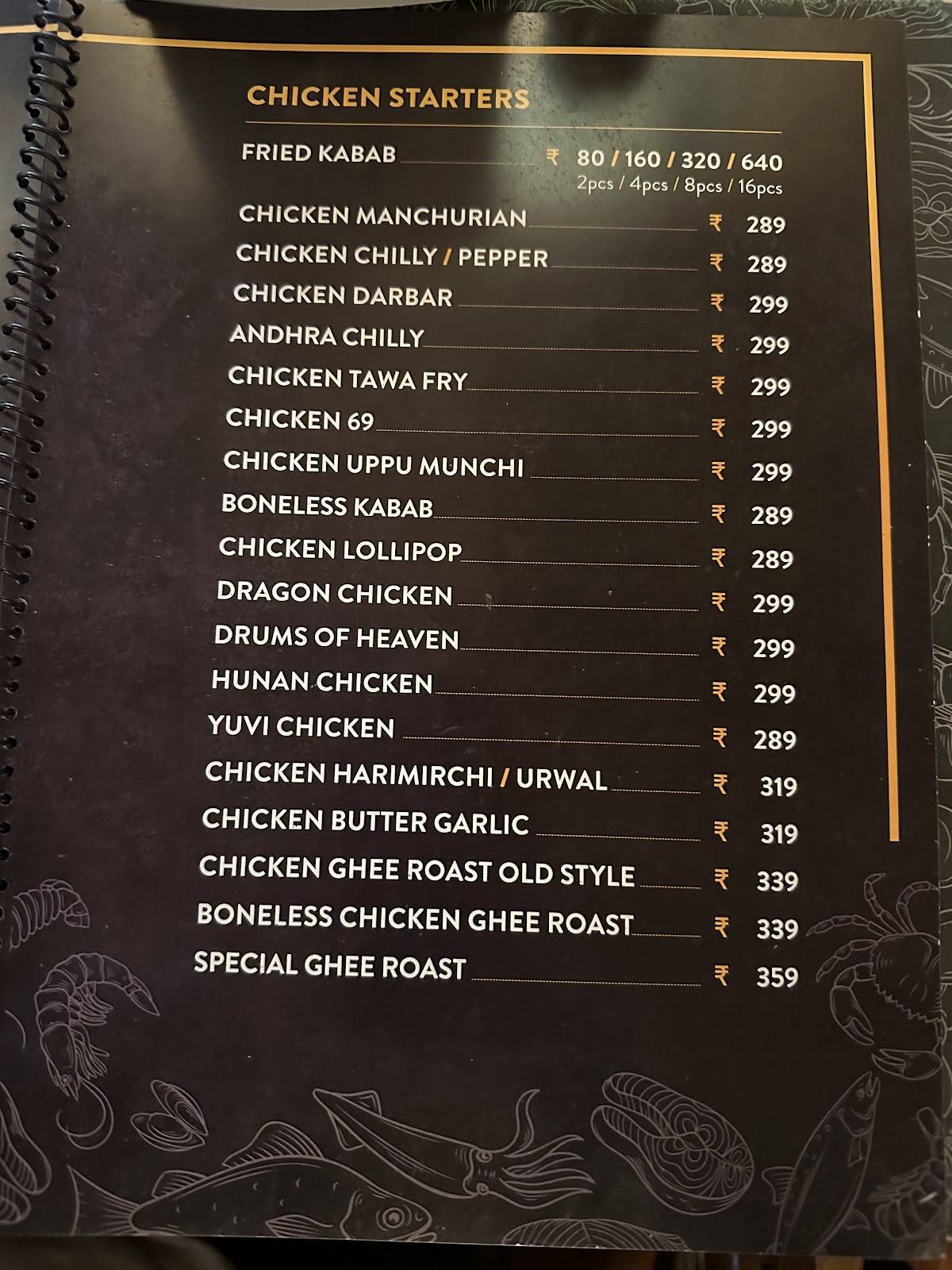 Tandoor Mangalore menu