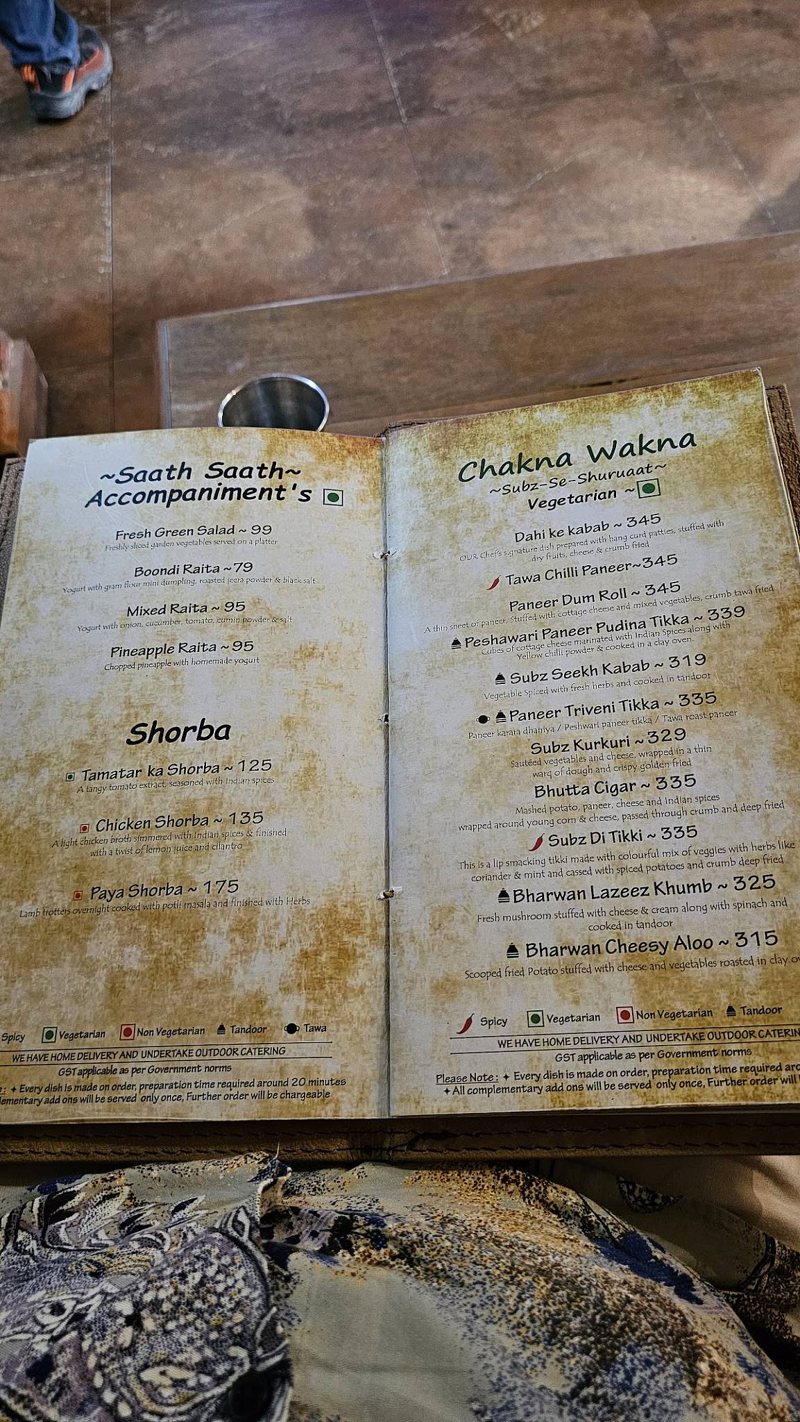 Tandoori Taal - Indiranagar menu