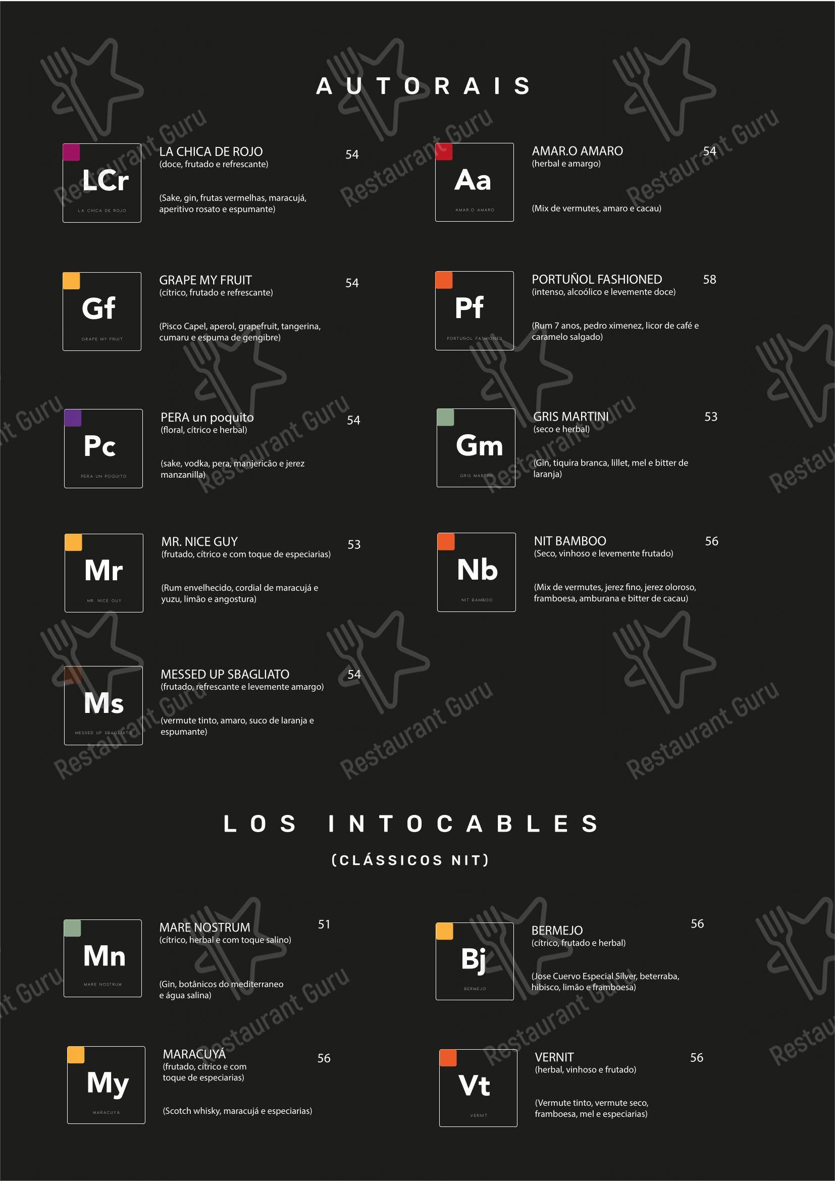 Menu bar para Tanit Culinária Espanhola em São Paulo