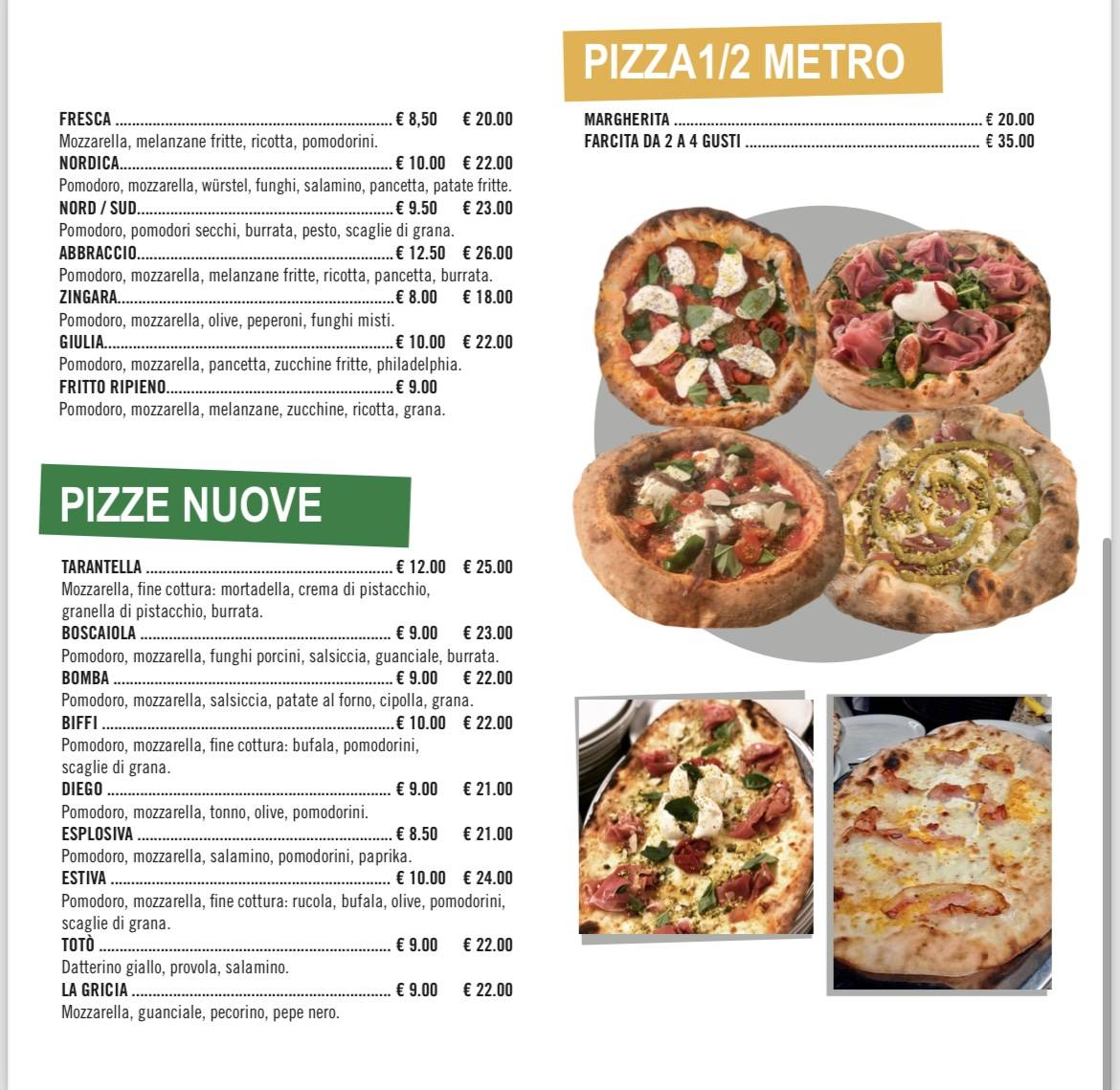 Menu di Tarantella 