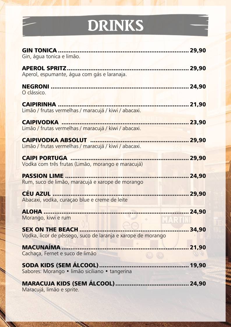 Tasca Do Portuga cardápio