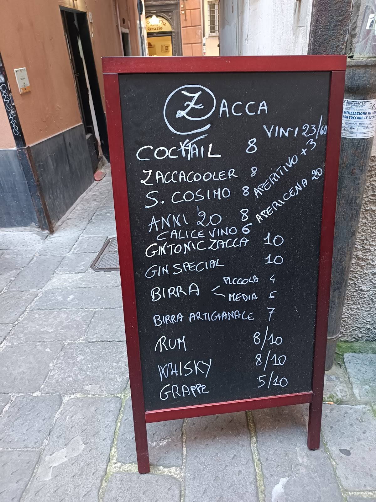 Menu di Taverna Zaccaria 