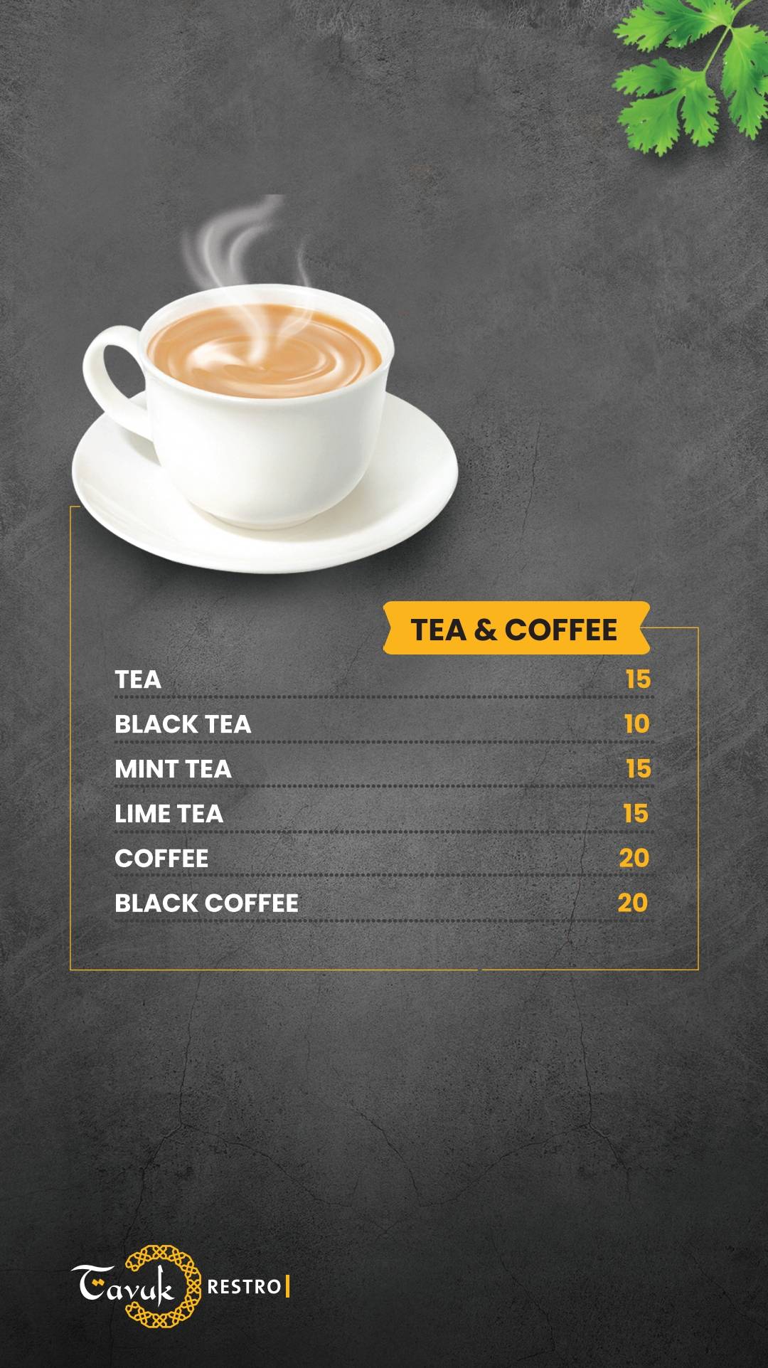 Tavuk Restro Eranhipalam menu