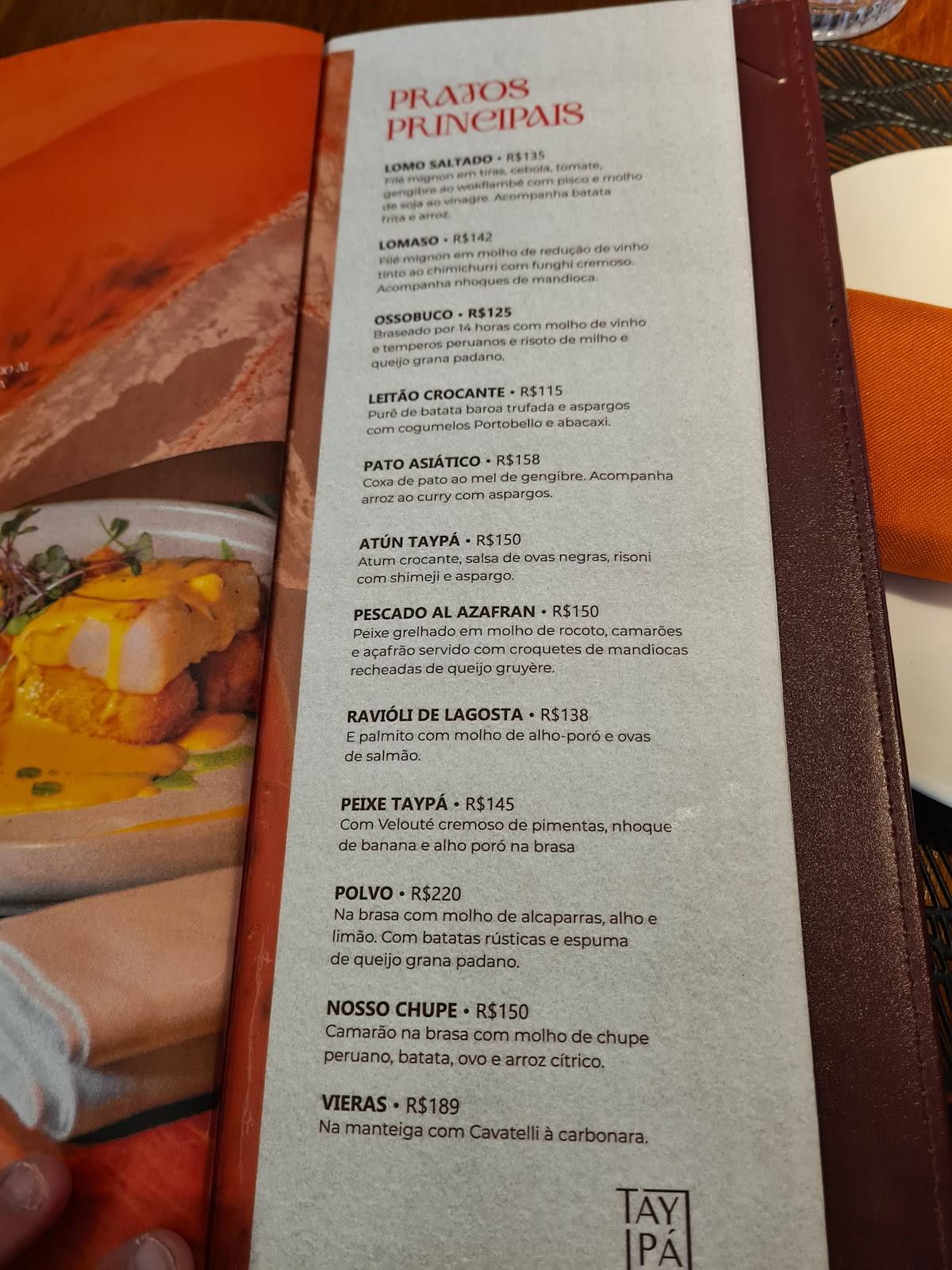 Taypá Sabores Del Perú cardápio