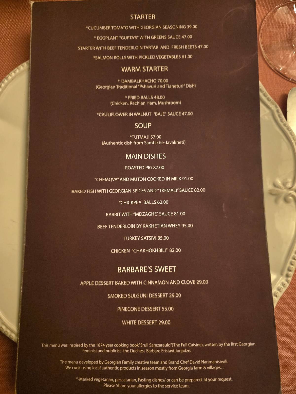 Menu de Barbarestan