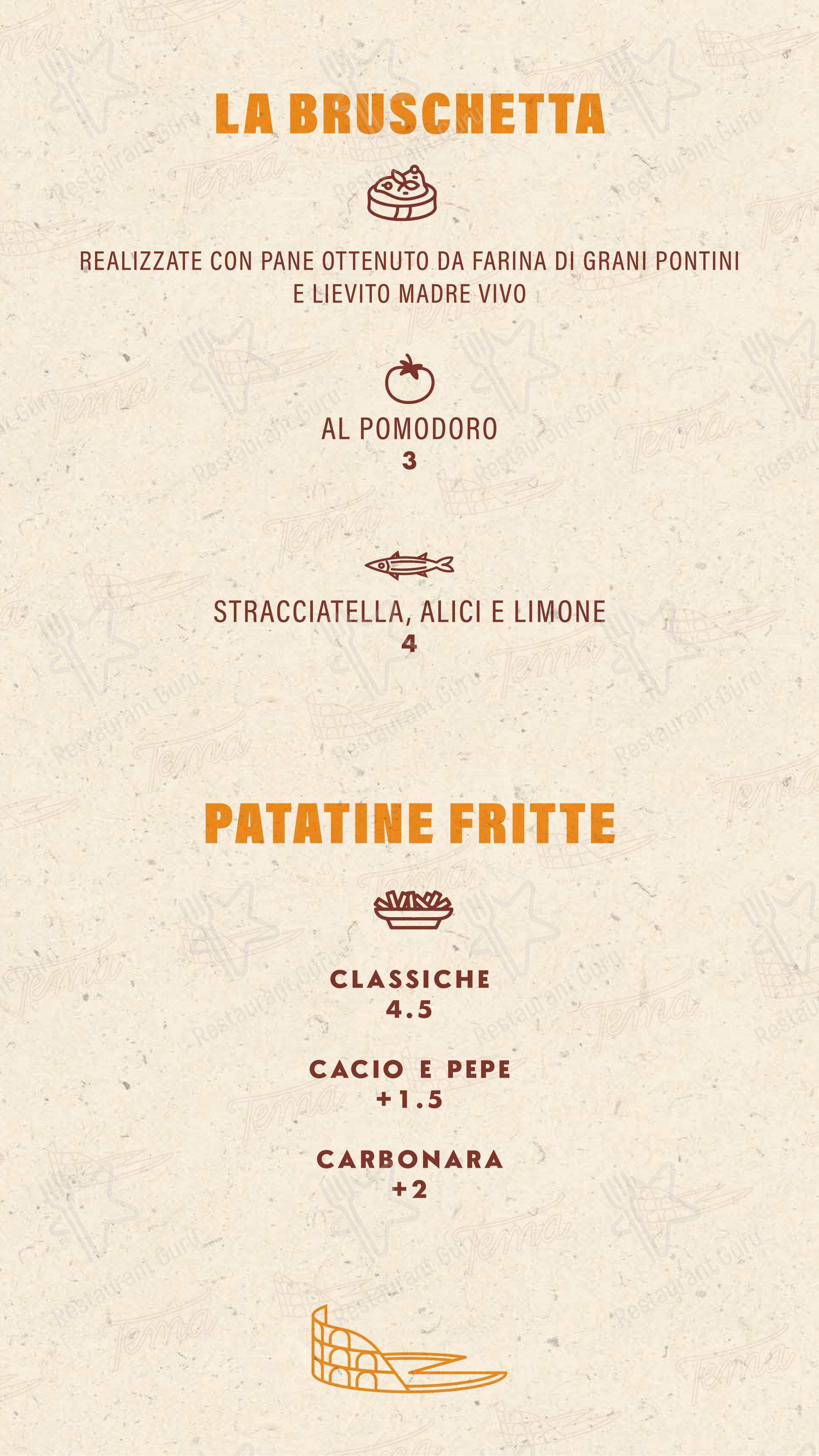 Menu per Tema - Roma in una pizza ristorante