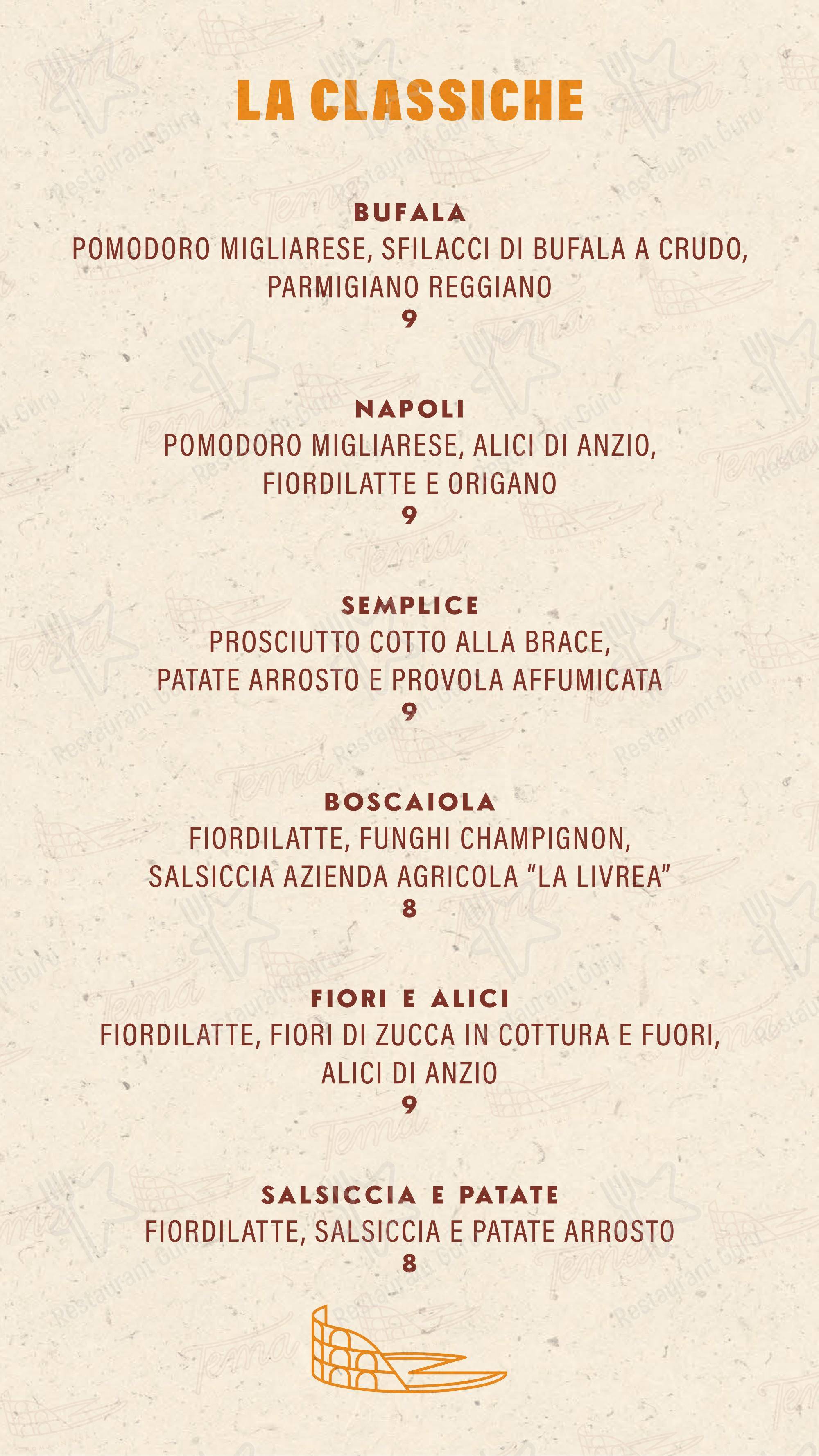 Menu per Tema - Roma in una pizza in Aprilia